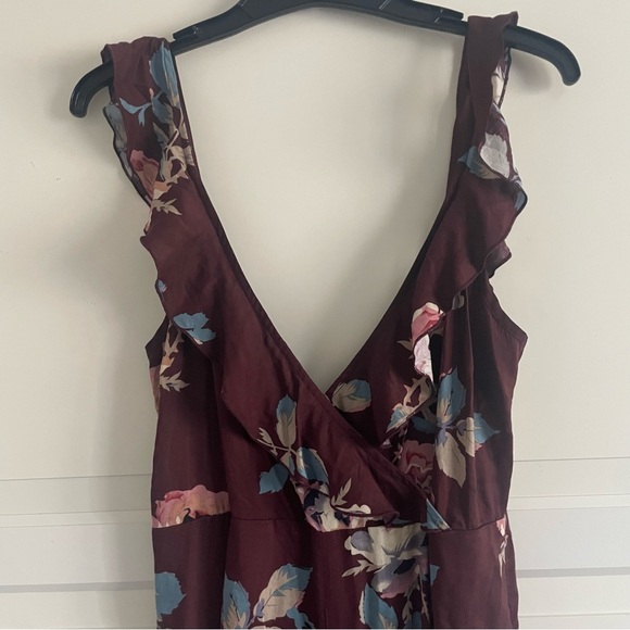 New! Show Me Your Mumu Bianca Ruffled Floral Burgundy Jumpsuit NWT 20162 - Picture 4 of 11